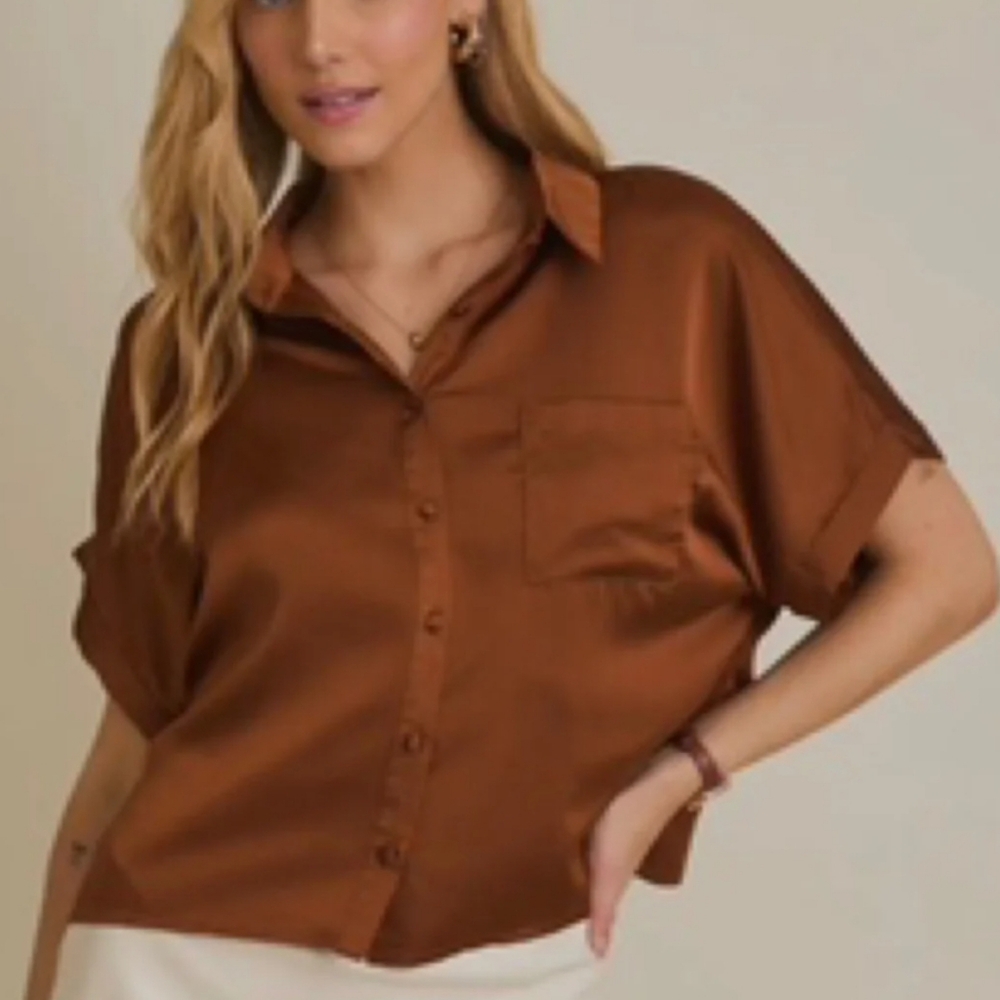 Gilli Chocolate Brown Button Down Shirt